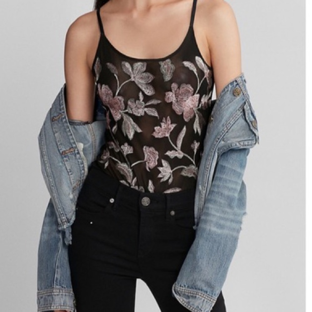 NEW - EXPRESS Black Mesh Bodysuit